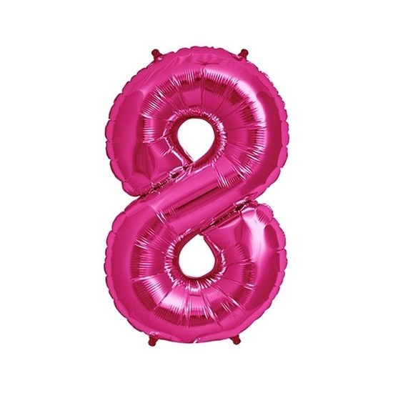 Foto de GLOBO NUMERO 8 ORO-PLATA -NEGRO -ROJO-FUCSIA-AZUL