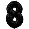 Foto de GLOBO NUMERO 8 ORO-PLATA -NEGRO -ROJO-FUCSIA-AZUL